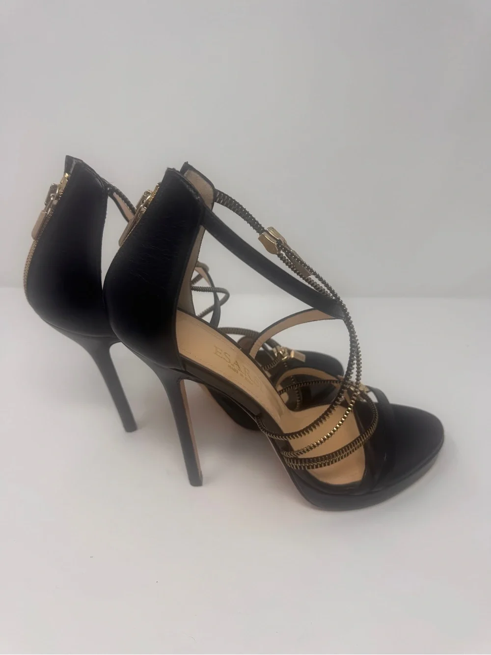 Discontinued designer Esari heels zipper design